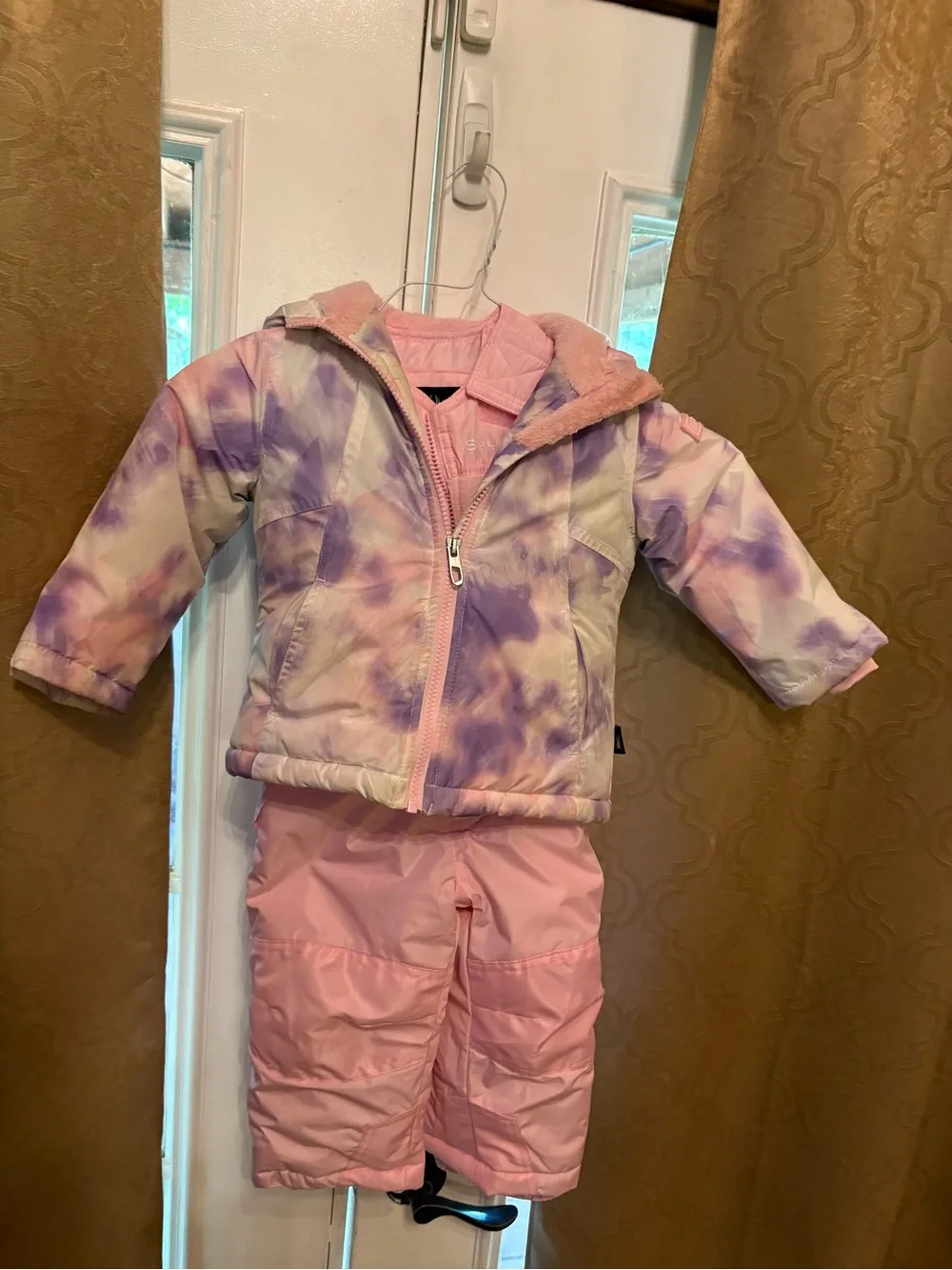 Spyder Girls Pink Purple Tie-Dye Snow Jacket and Bib Pants